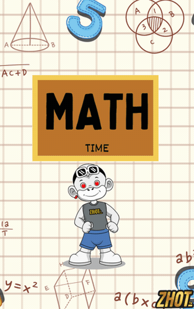 Math Time Poster With Cartoon Character GIF