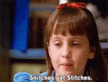 Matilda Wormwood Snitches Get Stitches  GIF