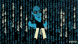 Matrix Code Animation Blue Man GIF | GIFDB.com
