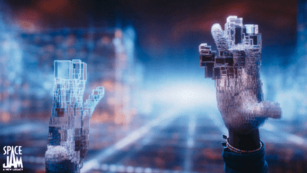 Matrix Code Space Jam Hands GIF