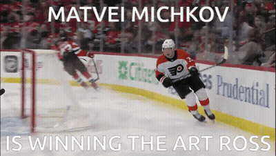 Matvei Michkov Winning The Art Ross In Hockey GIF