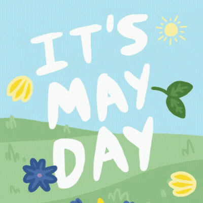 May Day Poster With Flowers GIF