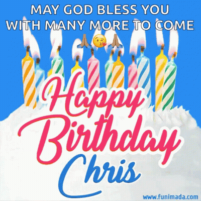 May God Bless You Happy Birthday Chris Card GIF