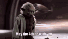 May The 4Th Be With You Yoda Green Light Saber GIF