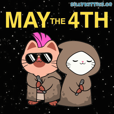 May The 4Th Poster With Two Cats GIF