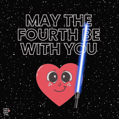 May The Fourth Be With You Heart Light Saber GIF