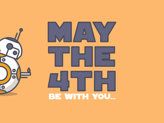 May The Fourth Be With You R2D2 Rolling GIF