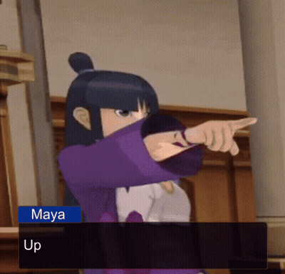 Maya Is A Character In A Video Game That Is Pointing GIF