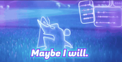 Maybe I Will Text On Purple And Blue GIF