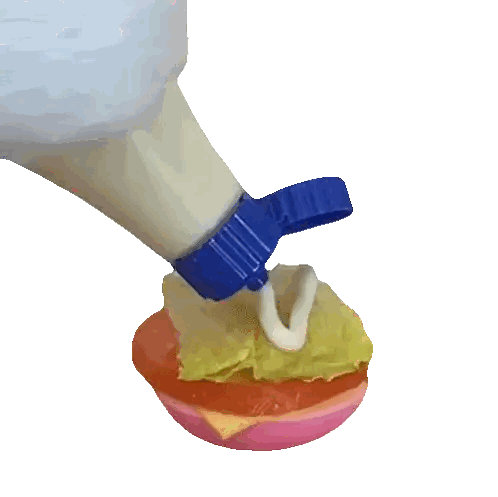Mayonnaise Bottle Applying To Hamburger Sticker