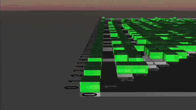 Maze With Green Cubes And Number 39 GIF
