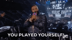 MC Saying Congratulations You Played Yourself GIF