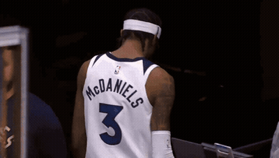 McDaniels In White Jersey Number 3 GIF