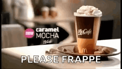 McDonald's Caramel Mocha Frappe With Whipped Cream GIF