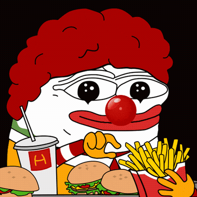 McDonald's Clown Holding Drink And Fries GIF
