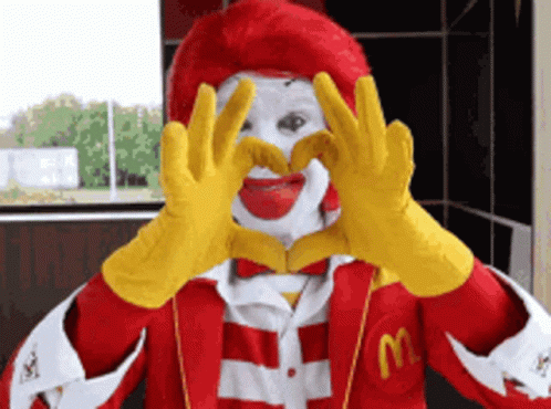 McDonald's Clown Making Heart GIF