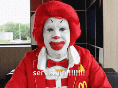 McDonald's Clown Saying Server Up GIF