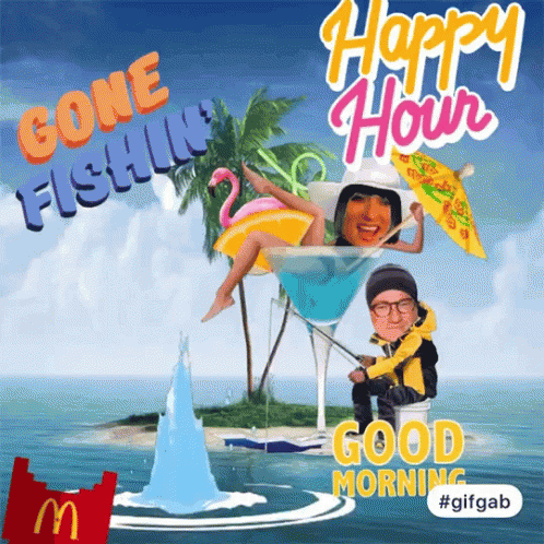 McDonald's Gone Fishing Happy Hour GIF