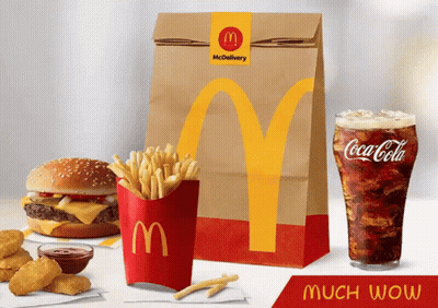 McDonald's Hamburger French Fries Nuggets Coca Cola GIF