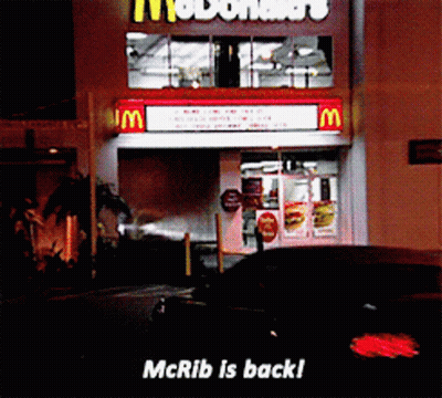 McDonald's McRib Is Back Sign GIF