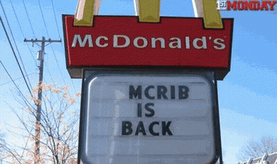 McDonald's Sign Says McRib Is Back GIF