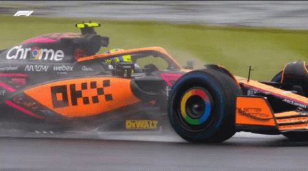 Mclaren Lando Norris Racing On Wet Track GIF