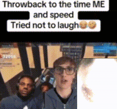 Me And Speed Trying Not To Laugh Throwback GIF