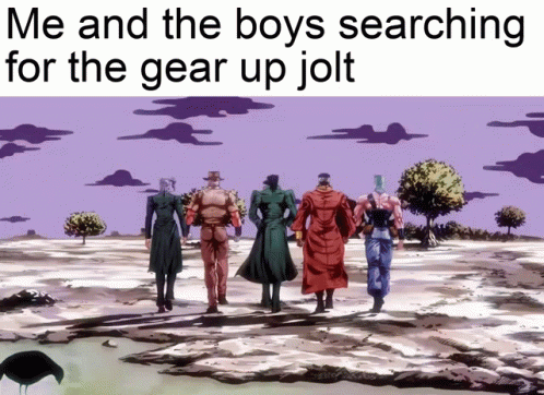 Me And The Boys Searching For The Gear Up Jolt GIF