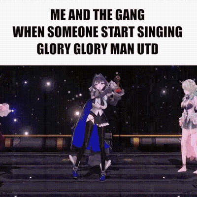 Me And The Gang When Someone Start Singing Glory Glory Man Udd GIF