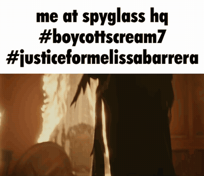 Me At Spyglass HQ #BoycottScream7 #JusticeForMelissaBarrera GIF