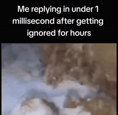 Me Replying Under 1 Millisecond After Ignored GIF