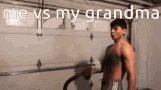 Me Vs My Grandma Meme Funny GIF