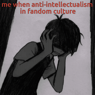 Me When Anti-Intellectualism In Fandom Culture Black And White Boy Drawing GIF