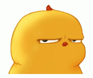 Mean Mug Chick Sticker GIF