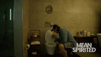Mean Spirited Woman Vomiting Poster GIF