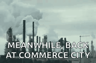 Meanwhile Back At Commerce City Black And White Factory GIF