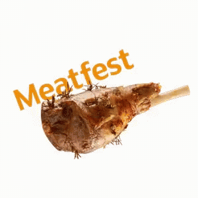 Meat Fest Logo With Piece Of Meat GIF