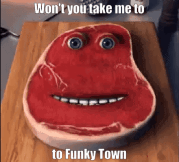 Meat With Face On Cutting Board GIF