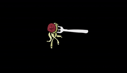 Meatball On A Fork With Little Pasta GIF