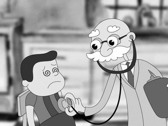 Médica Cartoon Doctor Checking Up Kid GIF