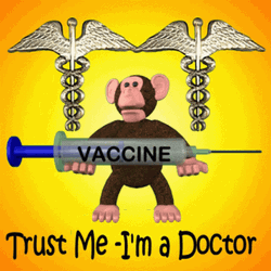Médica Cartoon Monkey Lifting Injection GIF