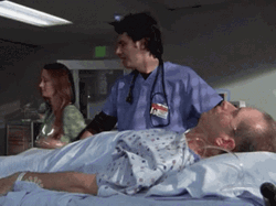 Médica Zach Braff Trembling Patient Scrubs GIF