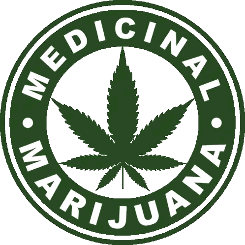 Medicinal Marijuana Leaf In Purple Circle Sticker