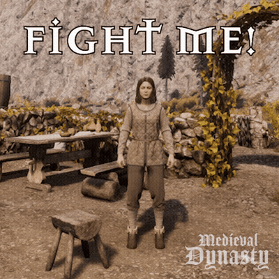 Medieval Dynasty Poster Woman Standing At Table GIF