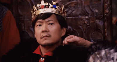 Medieval Men Surrounding Crowned King With Sword GIF
