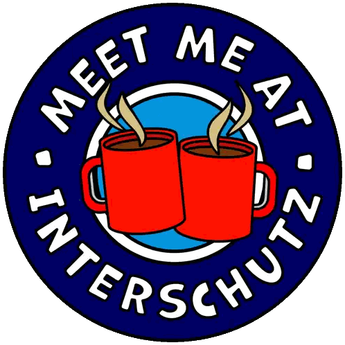 Meet Me At Interschutz With Red Cups Sticker