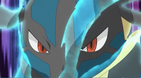 Mega Evolution Lucario Power Attack GIF