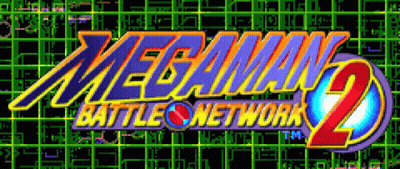 MegaMan 2 Battle Network Logo On Green Background GIF