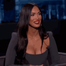Megan Fox Laughing During Interview GIF