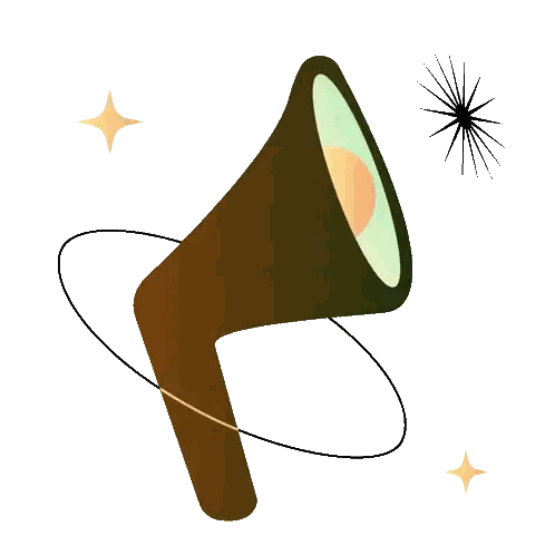 Megaphone Surrounded By Stars Sticker